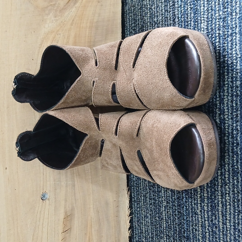 Cordani Electra Made In Italy Suede Leather Wedge Sandals Size 38 Or 8 - Picture 2 of 6